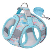 KUTKUT Summer Cat & Small Dog Chest Harness and Leash, Anti-Escape Adjustable Soft Mesh Cat Leash and Vest Harness Set for All Types of Cats & Small Dogs Vests  (Blue)